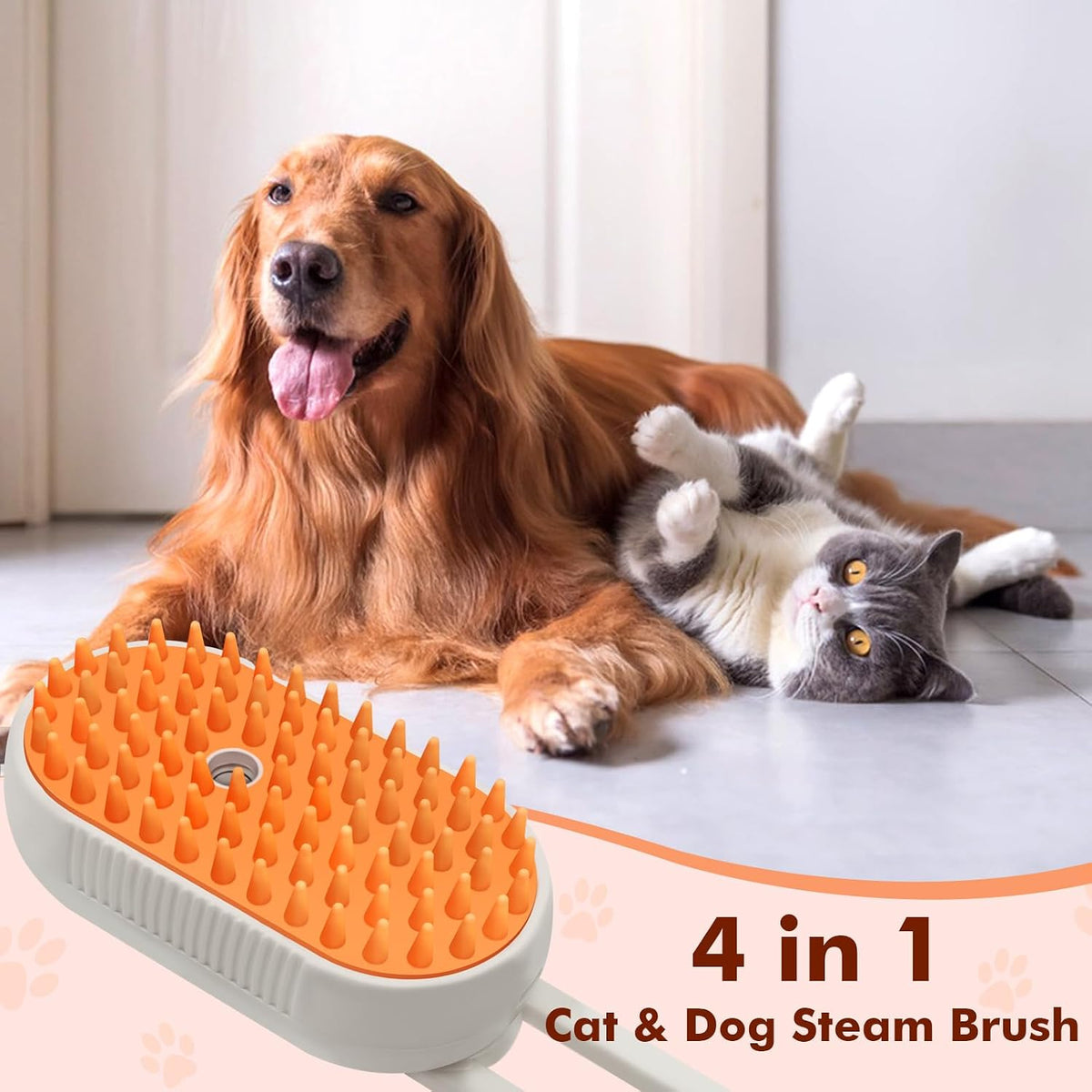 Purrglow™ 3-In-1 Electric Pet Steam Brush