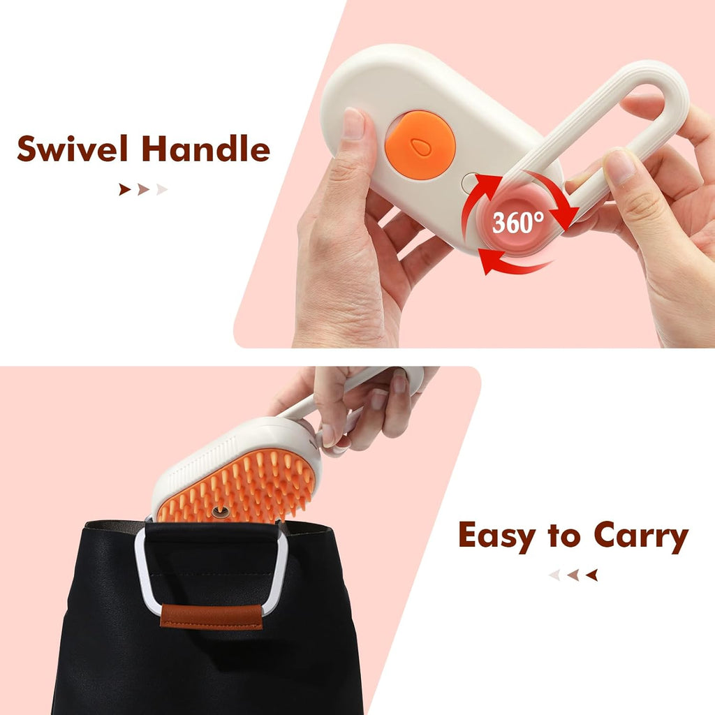 Purrglow™ 3-In-1 Electric Pet Steam Brush