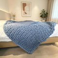 Soft Chunky Knit Throw Blanket for Couch, Cozy Warm Knitted Blankets