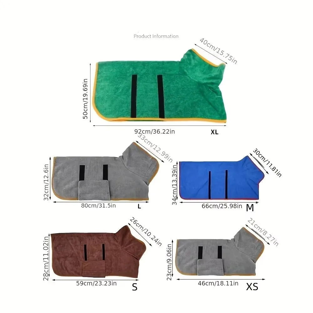 Purrdry™ Absorbent Dog Bathrobe Towel
