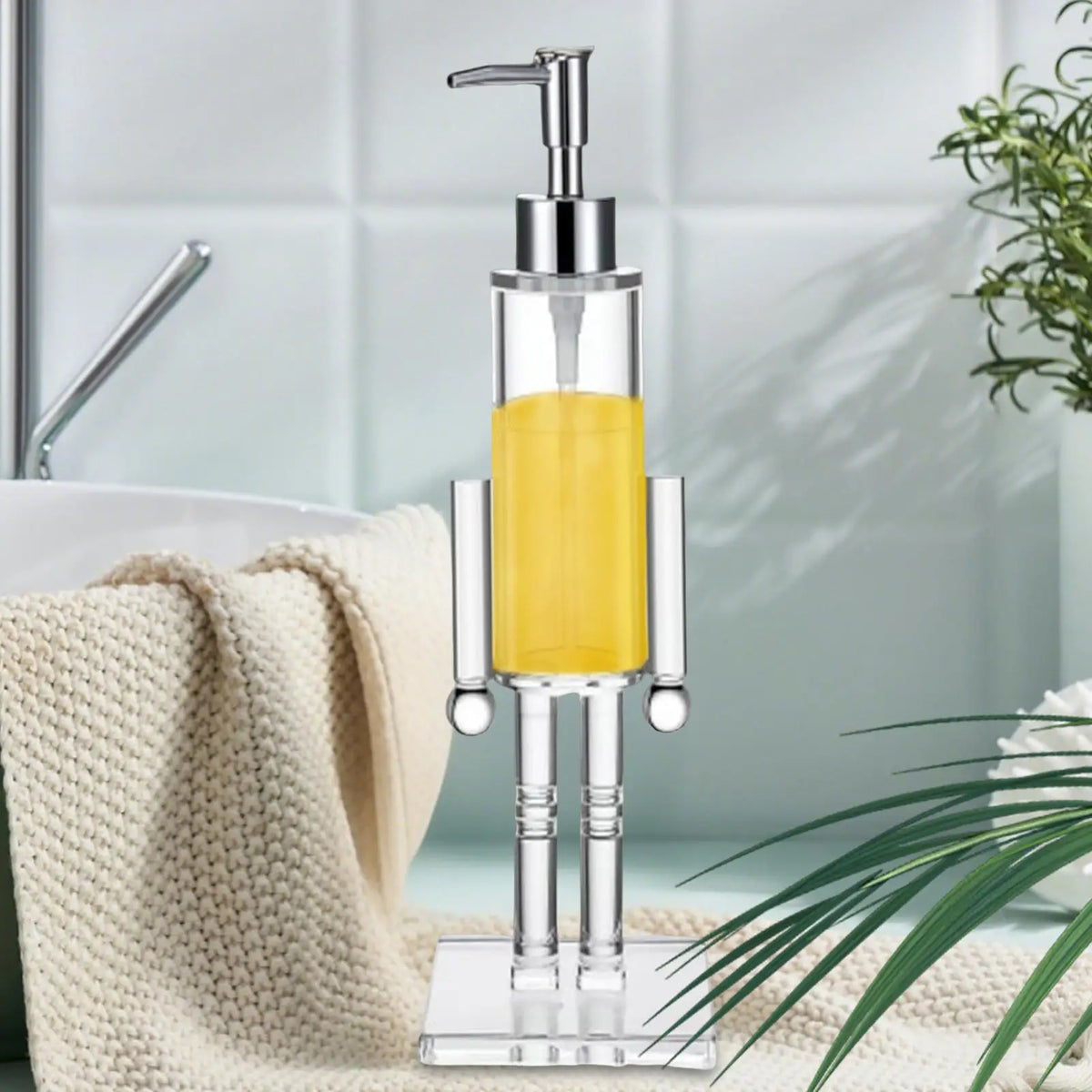 Nutcracker Soap Dispenser Refillable for Christmas, Holiday Themed Hand Soap & Shampoo Pump for Bathroom, Kitchen, Hotel Decor