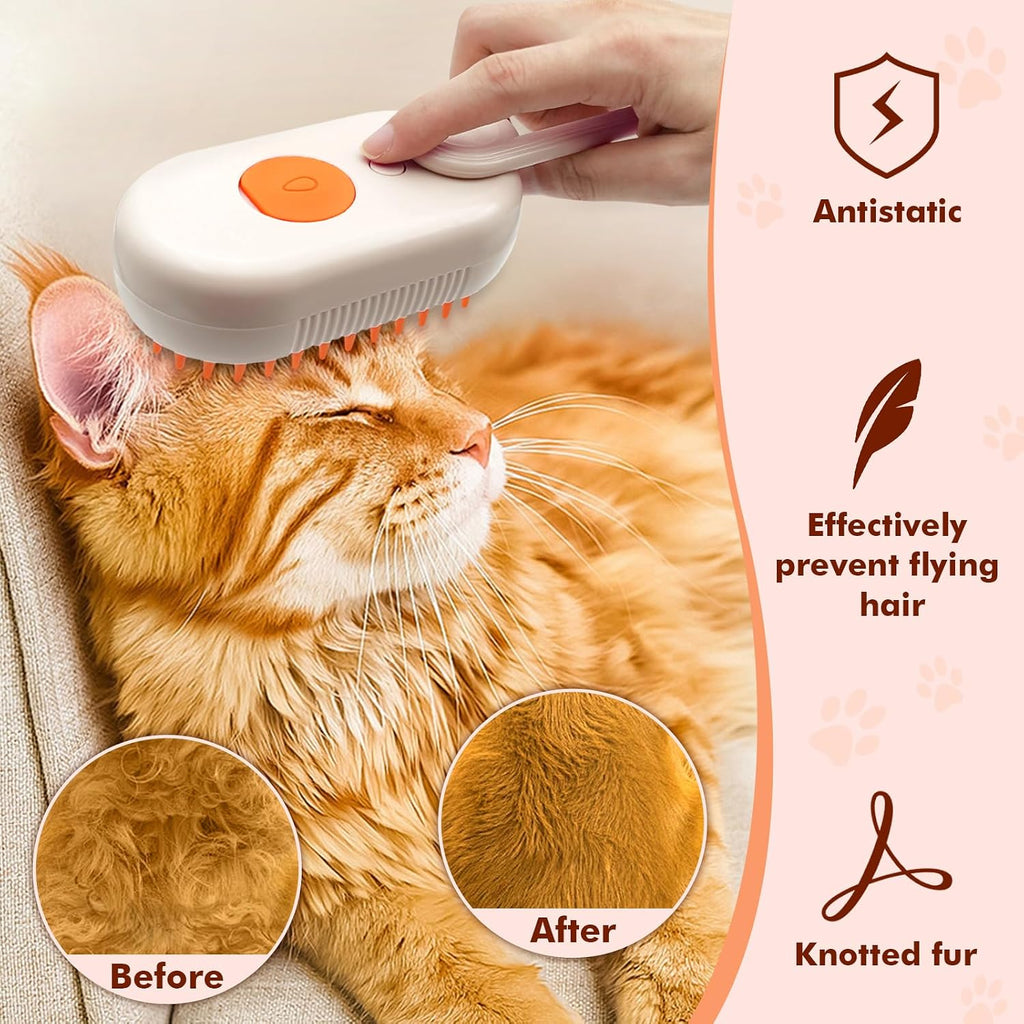 Purrglow™ 3-In-1 Electric Pet Steam Brush